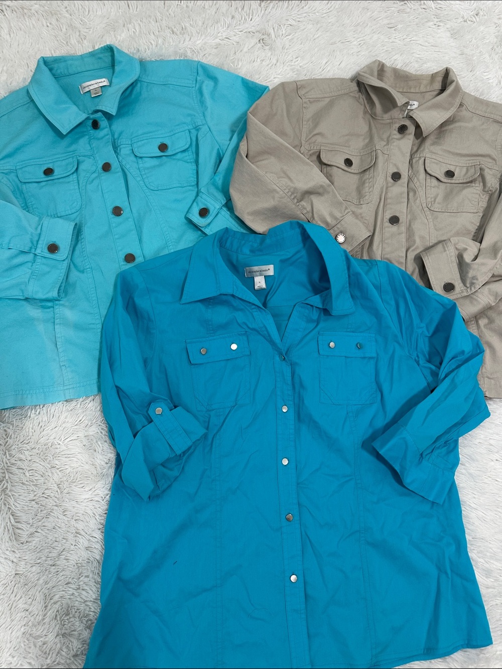 🥕 Christopher & Banks 2 Jackets & 1 Button Up Shirt Bundle Size XL